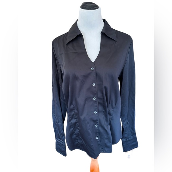 Coldwater‎ Creek Women’s Black Button Down Shirt Size Large (14-16) - Picture 1 of 9